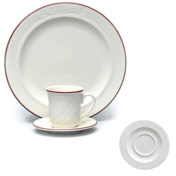 Lydia Maroon 5.5 Saucer - 36 / CS by Homer Laughlin – Large, China, White, Pack of 36, Model 6151613
