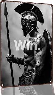 Spartan Warrior Win 8 x 12 Inch Aluminum Metal Sign