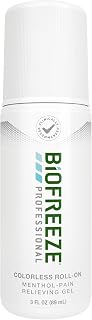 Biofreeze Professional Colorless Pain Relief Roll On, Knee & Simple Backache Relief, Arthritis Pain Reliever, Neck Pain Relief, Cooling Joint Pain Relief, Roll-On Menthol Gel 3 Fl Oz