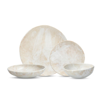 Cloud Terre by Collection No 2 Stoneware 16 Piece Dinnerware Set by Fortessa – Service for 4, Stoneware, White, Pack of 16, Model 16PPS.CT.2.WH