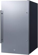 Summit Appliance Summit 19” Refrigerator, Outdoor, Stainless Steel- SPR196OS | Shallow Depth, Built-in, Outdoor Refrigerator, ENERGYSTAR, 3.13 cu.ft.Capacity,