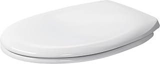 Duravit 0064200000 toilet seat with soft close hinges, stainless steel, white