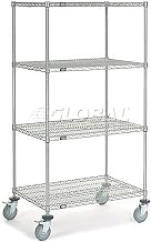Nexel Chrome Wire Shelf Truck, 36x24x69 1200 Pound Capacity with Brakes
