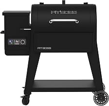 PIT BOSS Amazon 850 Pellet Grill with Wi Fi, Grill Cover & Tool Set, Black Sand Steel Finish, Porcelain Coated Steel Grates, Meat Probe Included