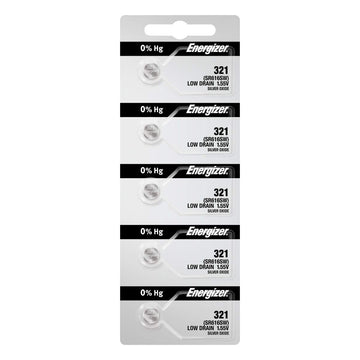 5 321 Watch Batteries SR616SW Battery Cell (5 Batteries Per Pack) by Energizer – 5 Count (Pack of 1), White, Pack of 5, Model 53149348