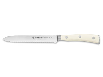 Aufschnittmesser, Classic Ikon Crème (), 14 cm Wellenschliff-Klinge, geschmiedet, Frühstücksmesser, scharfe Klinge, weißer Griff by Wüsthof – 5.5", Alloy Steel, Model 1040431614