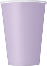 Unique Party Lavender Solid Paper Cups - 12 oz. (Pack of 10) - Elegant & Eco-Friendly Party Drinkware - Perfect for Birthdays, Showers, & Special Celebrations