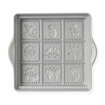 Cast Aluminum English Shortbread Pan by Nordic Ware – 9x9 Inches, 1.0 liters, Aluminum, Non-stick, Model 03237