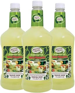 MASTER OF MIXES Spicy Margarita Drink Mix, Ready to Use, 1.75L, 3 Pack | Lime Juice With Jalapeño Peppers, Tart Citrus Flavor | Cocktails & Mocktails, Pour Ready, Consistent, Smooth Mixing Texture
