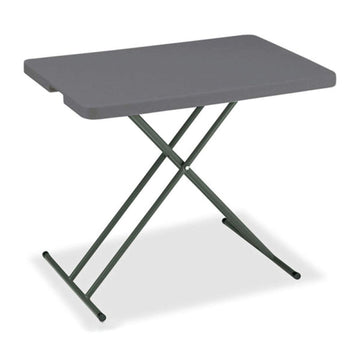 Adjustable Height Plastic Folding Table by Global Industrial – 30" x 20", Polyethylene, Charcoal, Model 67128