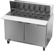 Beverage Air Commercial Kitchen SPE48HC-18M Refrigerated Counter, Mega Top Sandwich/Salad Unit