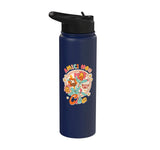 Vegan Vegetarian Veganism Motivational Amici Non Cibo Stainless Steel Insulated Water Bottle by Veggie Animal Lovers – 30 Ounces, 30 fluid_ounces, Stainless Steel, Navy Blue