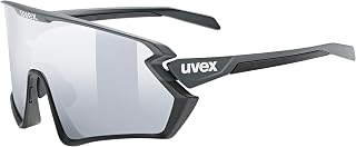 Uvex Modern Rectangular Sports Glasses, Black-Grey Matt/Silver, Einheitsgröße