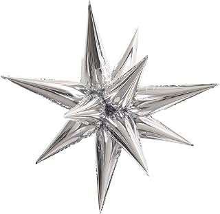 Unique Industries Jumbo Foil 12 Point Silver Star Balloons