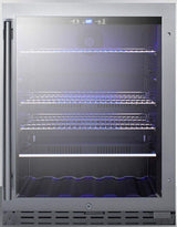 Summit 24” Beverage Center by Summit Appliance – 31.63" H x 23.5" W x 23.38" D, 4.2 cubic_feet, Metal, Grey/Clear, Model ALBV2466