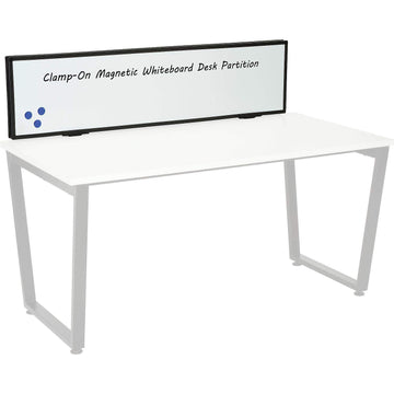 56" W x 16" H Universal Clamp-On Desk Partition by Global Industrial – Whiteboard, White, Model 695447