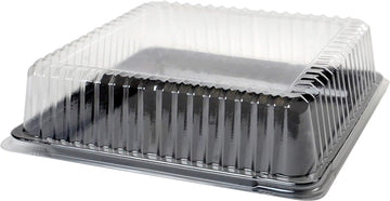 Platter Pleasers 18" X 18" Square Dome Lid by Fineline settings – 18 inches, Plastic, Clear, Pack of 40, Model DDSQ1818.L