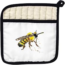 Betsy Drake PT731 Bee on White Pot Holder