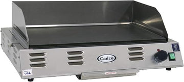 Cadco CG-20 Countertop 220-Volt Electric Griddle, Stainless Steel, 21" x 12" Cooking Area, For Commercial Use, 19 lbs.