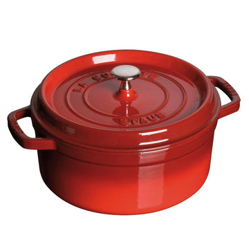 Round Cocotte - 9Qt - Cherry by STAUB – 8.875 quarts, 9 quarts, Cast Iron, Cherry, Model 1103006