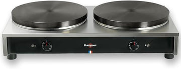 Krampouz Commercial Double Crepe Griddle, Dual Cast Iron – KRS CECIJ4220 CA | Dual cast iron surfaces, independent thermostats, heavy-duty stainless frame, simultaneous crepe production