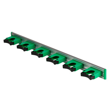 Commercial 28" Broom Holder Wall Mount (Case of 5) - Quick-Snap by UNGER – Black/Green, Pack of 5, Model HO700