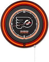 Holland Bar Stool Clk15BKPhiFly NHL 15 in. Dia. Philadelphia Flyers Double Neon Wall Clock Black