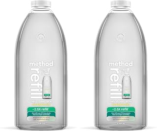 Method Daily Shower Cleaner Refill, Eucalyptus Mint, For Showers, Tile, Fixtures, Glass and Tubs, 68 Fl Oz (Pack of 2)