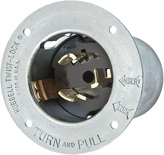 Hubbell CS8375 Locking Inlet, 50 amp, 3 Phase 250V, 3 Pole 4 Wire