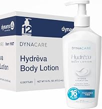 Dynarex DynaCare Hydrẽva Body Lotion - 16 fl. oz. - Fragrance Free Daily Moisturizing Lotion - Full Body Lotion for All Skin Types - Helps Nourish Dry Skin - 12 Bottles per Case