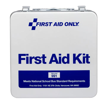 50 Person Unitized Metal Bus First Aid Kit by First Aid Only – White, Model ACMFAO991