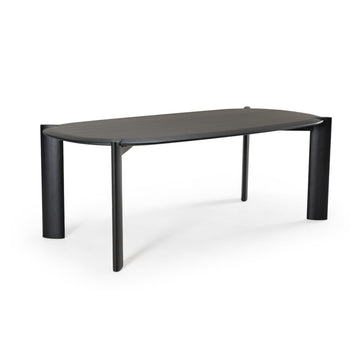 Steven - Modern Black Oval Dining Table by Limari Home – Rubberwood, Black, Model LIM-83024
