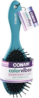 Conair Colorvibes Everyday Stylers Satin Metallic Finish Hair Brush, 5.4 Ounce