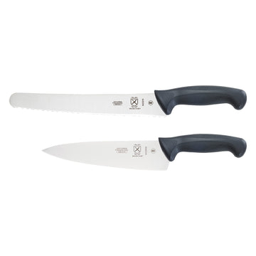 Millennia 2-Piece Knife Set by Mercer Culinary – 2-Piece, Stainless Steel, Black, Pack of 2, Model M4CKDM2PCKS