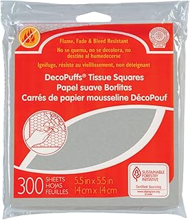 Pacon DecoPuffs Tissue Paper Squares, Grey, 5-1/2" x 5-1/2", 300 Count