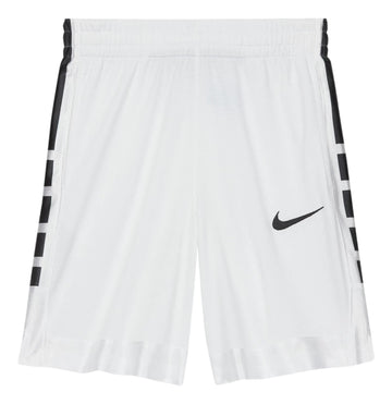 Boy's Elite Shorts White/Black by Nike – Medium, Polyester, White/Black