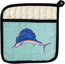 Betsy Drake PT006C Sailfish Teal Pot Holder