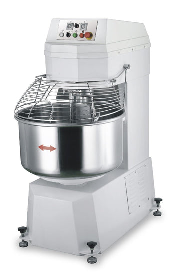 Commercial Spiral Dough Mixer by Eurodib – 77.0 quarts, Stainless Steel, White, Model LR GM50B