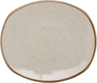 G.E.T. PP1605722612 Porcelain Square Dinner Plate, 10", Beige (Set of 12)