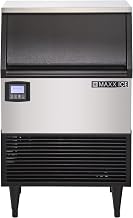 Maxx Ice Intelligent Series Self-Contained Ice Machine, 200 lbs, Half Dice Ice Cubes, with 75 lb Built-in Ice Storage Bin, in Stainless Steel with Black Trim (MIM200NH)