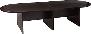 Boss Office Products 10Ft Race Track Conference Table, Mahogany, "49""d x 120""w x 29.5""h" (N137-M)