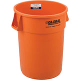 Commercial Round Trash Can by Global Industrial – 44 gallon, 44.0 gallons, Polyethylene Resin, Bright Orange, Model 240462BOR