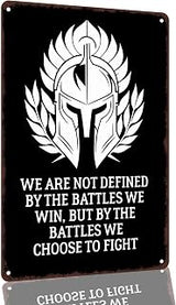 Spartan Warrior Motivational Quote 8 x 12 Inch Aluminum Wall Decor