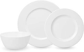 Fortessa Ornament Bone China, 12 Piece Dinnerware Set (Service for 4), White