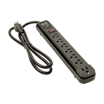 Protect It! Surge Protector by TRIPP LITE – 1.3" x 2" x 12.4", Plastic, Black, Model TLP74RB