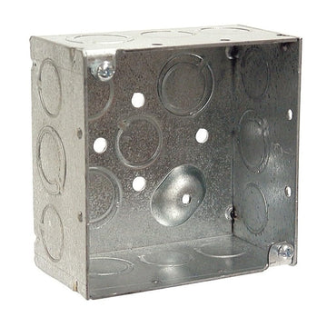 Wiring 4" TKO Knockouts 2-1/8" Deep Square Box by Hubbell – HUBBELL WIRING, Alloy Steel, Gray