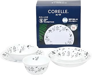 Corelle 5-MLF-JP CP-8945 Flatware Plate, 5-Piece Set, Medium Plate, Deep Plate, Small Bowl, Multi-Bowl, Multi-Bowl, Break-Resistant, Lightweight, Microwave Safe, Oven Safe, Dishwasher Safe, Deluxe