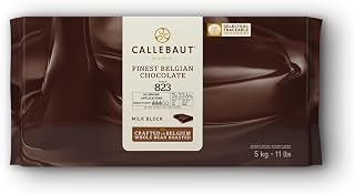 Callebaut Recipe No. 823 Finest Belgian Milk Chocolate 5kg Block | 33.6% min dry cocoa solids; 20.8% min dry milk solids; 36.2% fat; rich cocoa - balanced - milky - hints of caramel