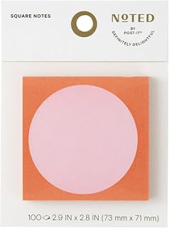 Noted by Post-it® Square Notes, 100 Total Notes, 2-15/16" x 2-13/16, Red/Pink