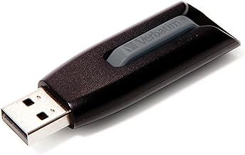 Verbatim 16GB USB 3.0 Store 'n' Go V3 Flash Drive - Cap-Less & PC/Mac Compatible - Gray | USB 3.2 Gen 1 interface with retractable housing and 32GB capacity for storage, transfers and backups